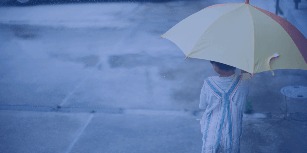 Child with umbrella