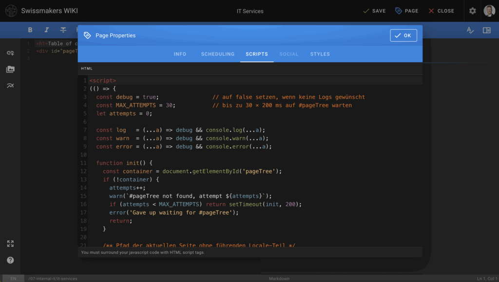 JavaScript snippet